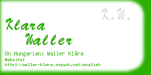 klara waller business card